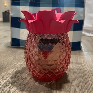 Bath&Body Works pink glass pineapple 🍍 single wick candle holder
